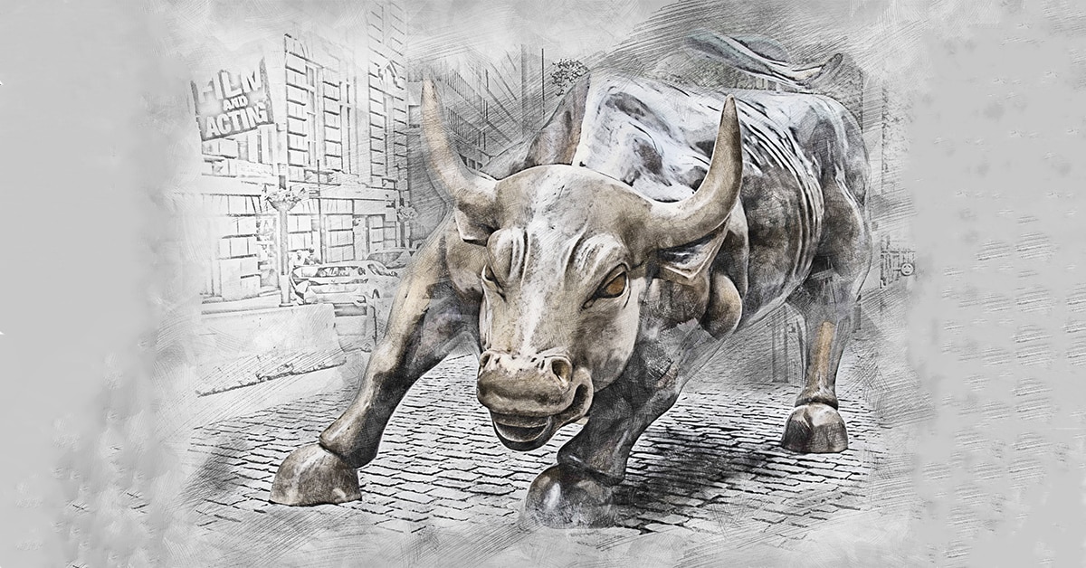 wall street bull sketch trade