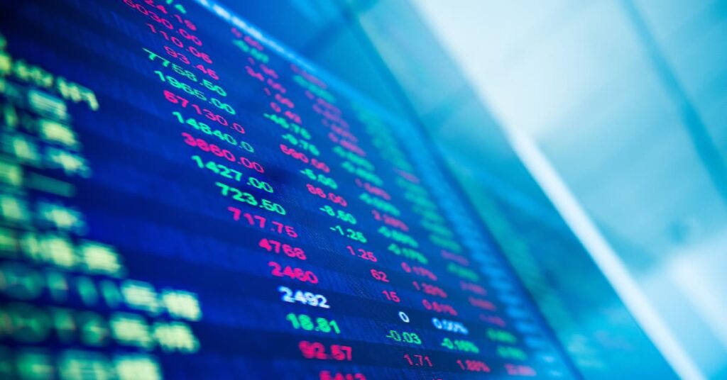 stock quotes on screen